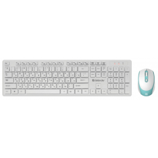 Комплект клавиатура+мышь Defender Auckland C-987 беспроводной, USB, 1600 DPI, белый