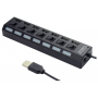 USB-концентратор Gembird UHB-U2P7-02, USB 2.0, USB 7 портов, USB/Адаптер: 5 В / 2 A