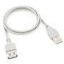 Кабель-удлинитель USB2.0 Cablexpert CC-USB2-AMAF-75CM-N, AM/AF, медь, Pro, 75 см, серый, пакет