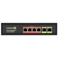 Коммутатор ExeGate EDGS-1006D.4PoE-65W, 4?1 Гбит/с PoE + 2?1 Гбит/с, неуправляемый