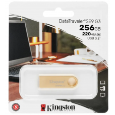 Флешка USB Kingston DataTraveler SE9 G3 (DTSE9G3/256Gb), 256Gb, USB 3.2 Gen 1, R/W 220/100, золотистый