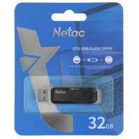 Флешка USB Netac US11 черный 64Gb USB Type-A + USB Type-C, metal/plastic case