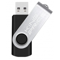 Флешка USB KingPrice KPFD2 (KPFD2A064ABK), 64Gb, USB 2.0, R/W 20/10, черный/серебристый