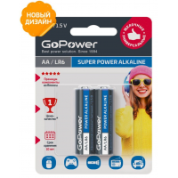 Батарейка AA LR03 алкалиновая GoPower (блистер/2шт)