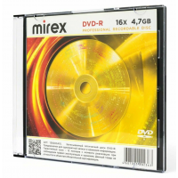 Диск DVD-R Mirex 4.7 Gb, 16x, пласт.кейс