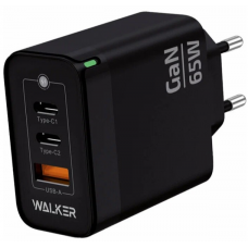 Зарядное устройство WALKER WH-45 (3.25A, 65W, QC3.0/PD, GaN черн.)