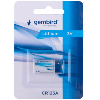 Батарейка литиевая Gembird Gb-CR123A-1B, тип CR123A, 1шт, блистер