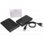 Внешний корпус для HDD Gembird EE2-U2S-40P 2.5"EE2-U2S-40P, черный, USB 2.0, SATA, пластик